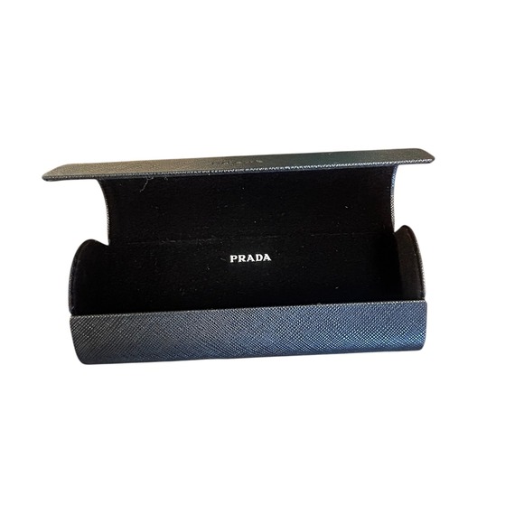 Prada Eyeglasses Glasses Case Box Authentic Designer Hard Clamshell Black - Picture 1 of 5